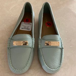 Coach leather slip on moccasins